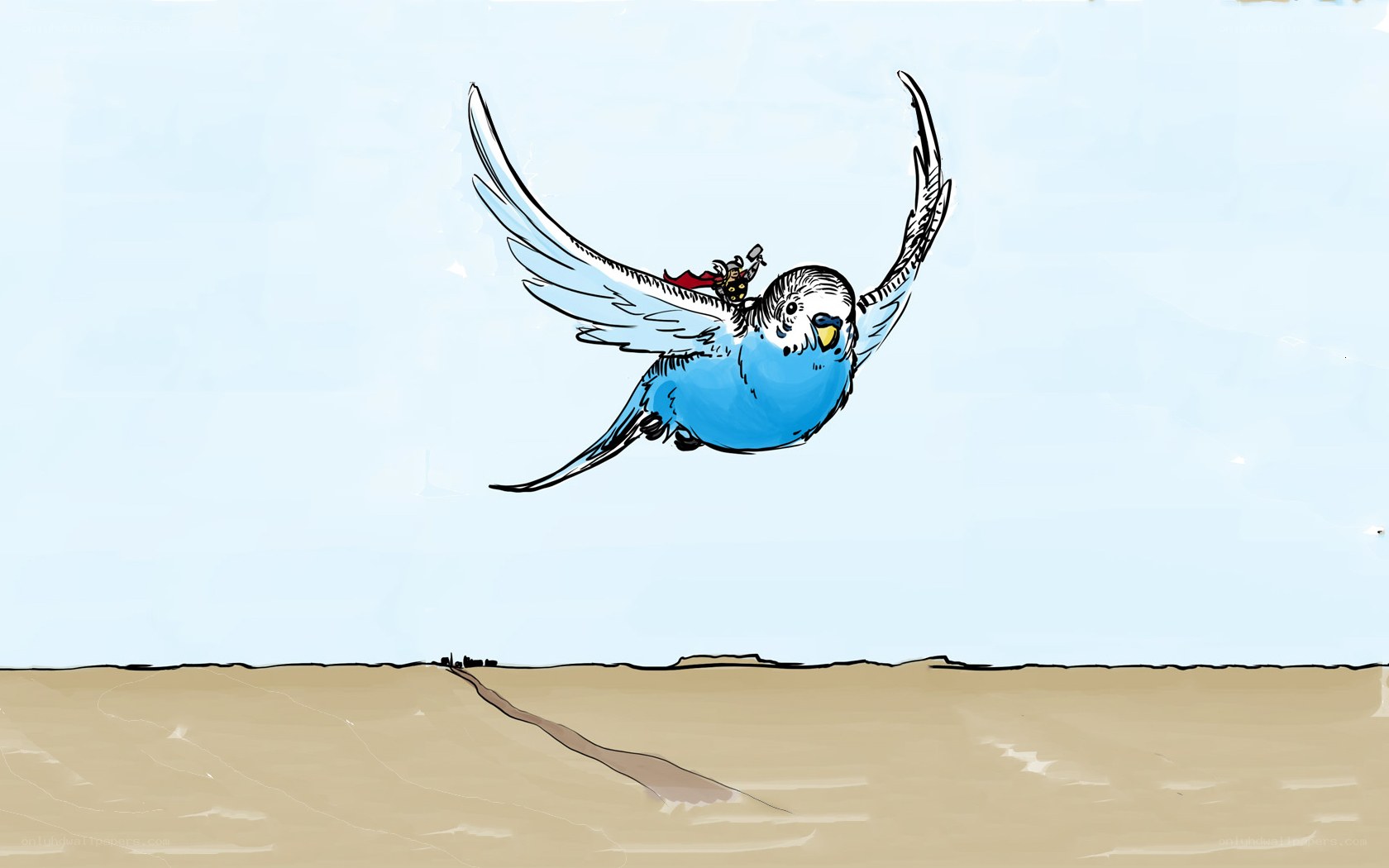 parrot flying with rider