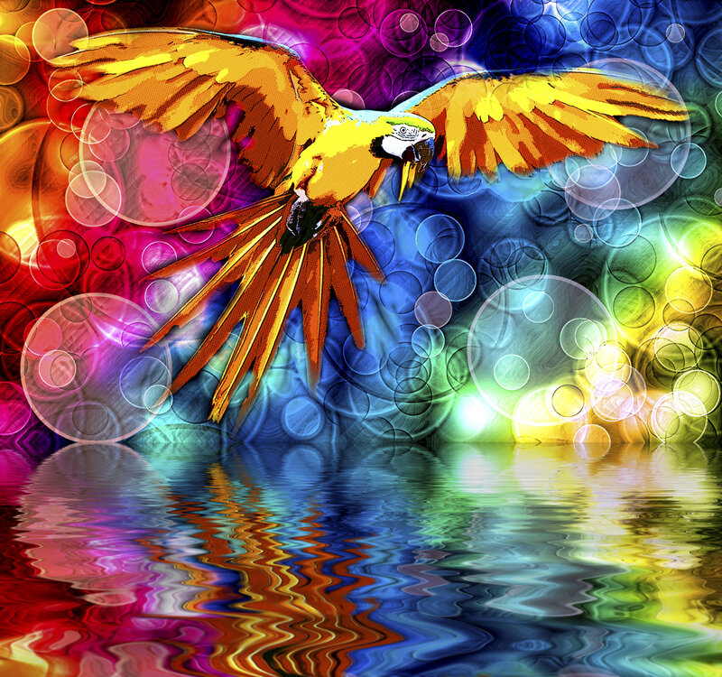 Parrot in Flight — Yellow