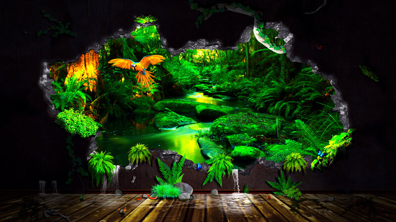 Parrot in Jungle — Green