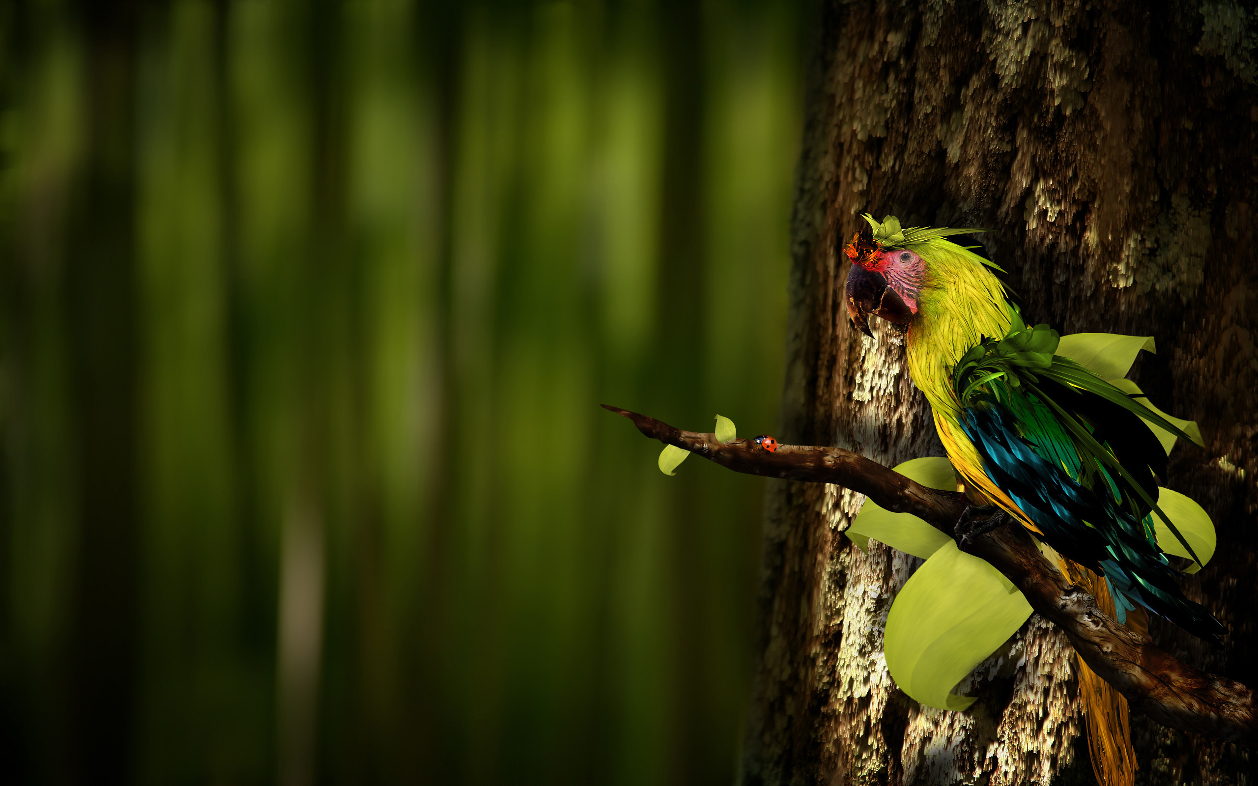 Parrot on a tree branch