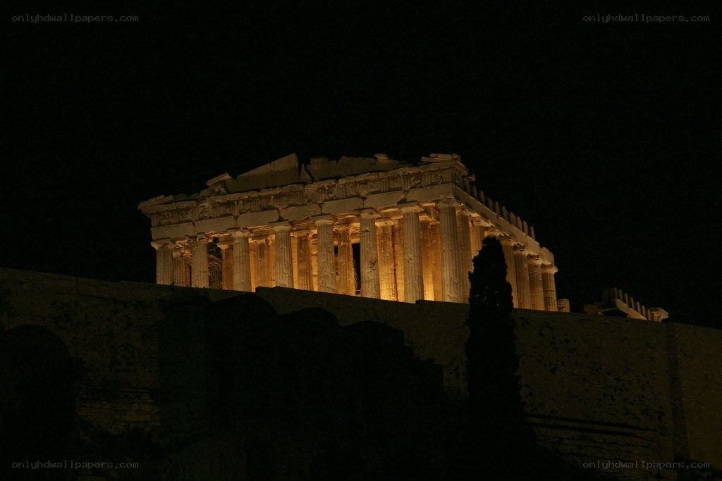 Parthenon at night
