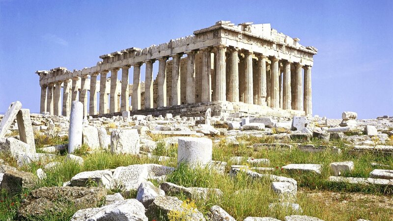 Parthenon Ruins — Blue, Serene