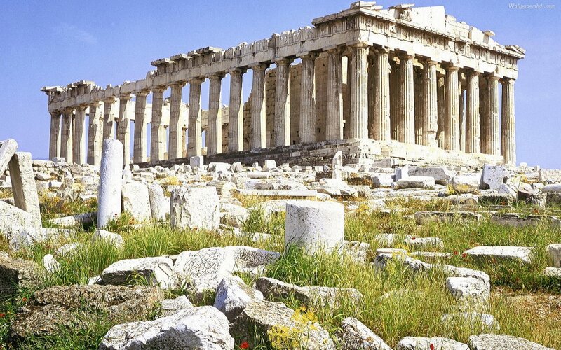 Parthenon Ruins — White, Serene