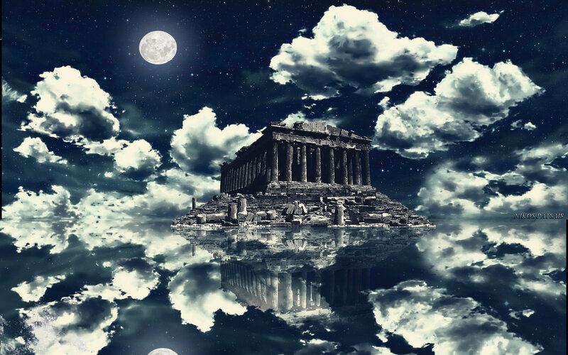 Parthenon Temple at Night