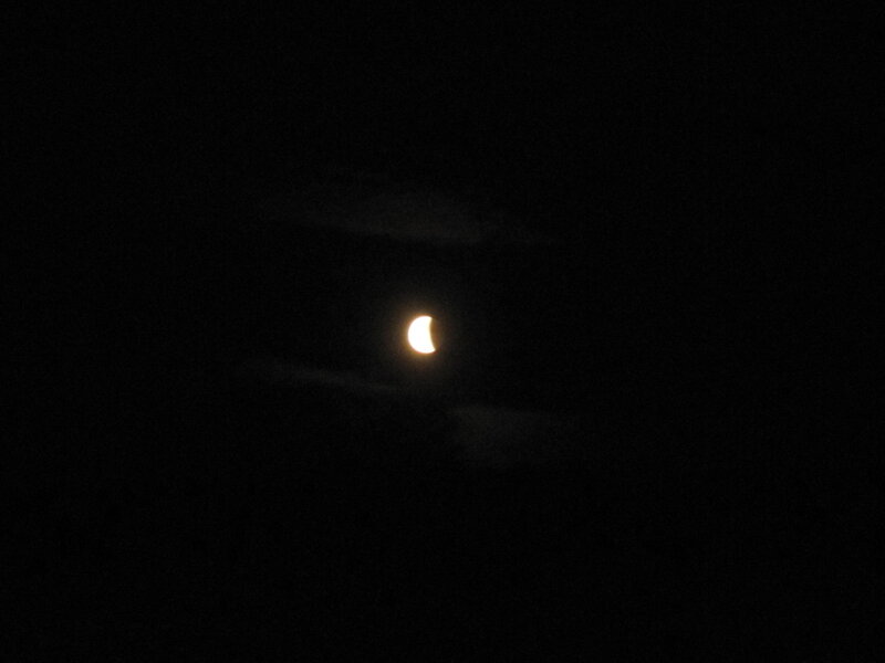 Partially Eclipsed Moon — Black, Dark