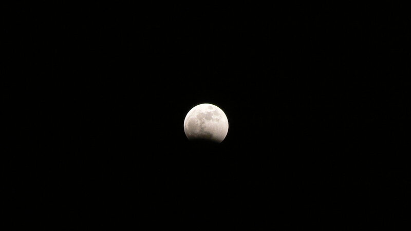 Partially Eclipsed Moon — Black, Serene