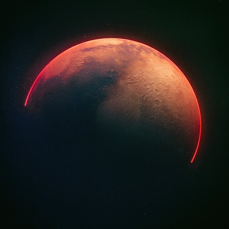 Partially Eclipsed Moon — Red