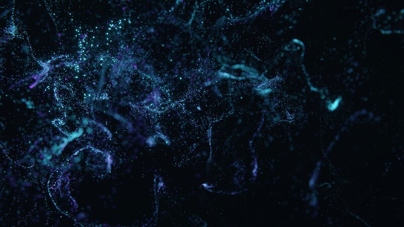 Particle Cloud in Space — Blue
