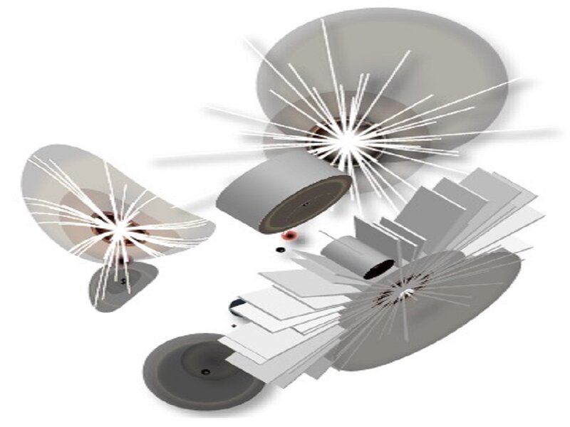 Particle Collision Event — Gray