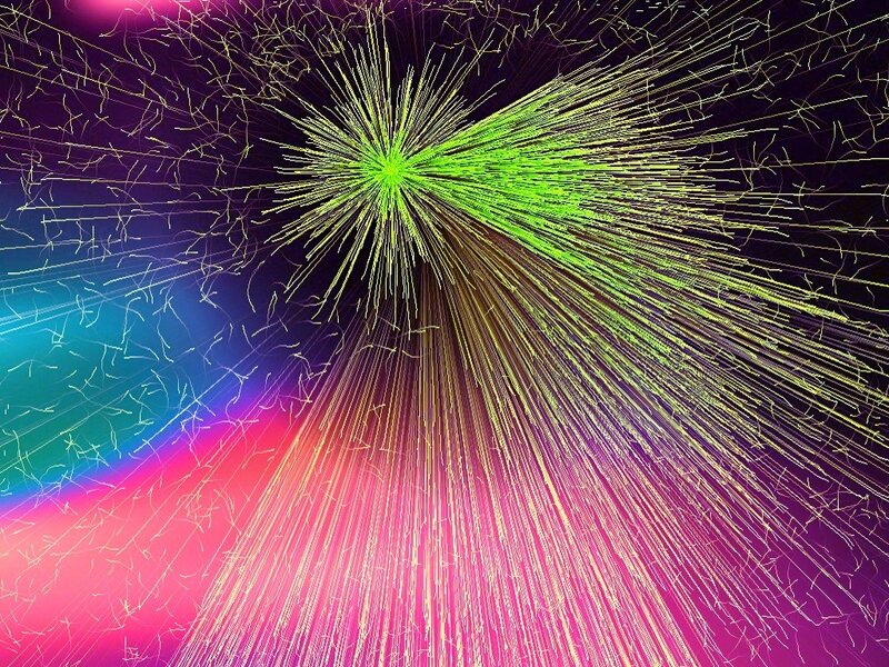 Particle Collision Event — Green