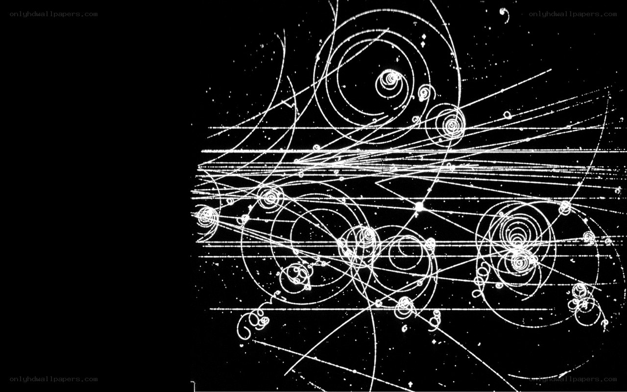 particle tracks in a cloud chamber
