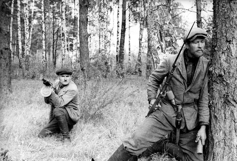 Partisans in forest combat