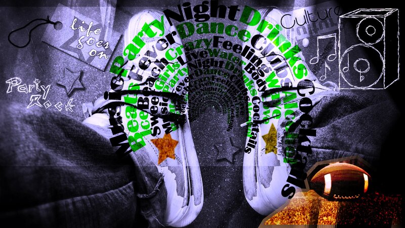 Party and music collage