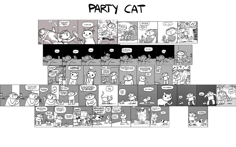 Party Cat comic strip