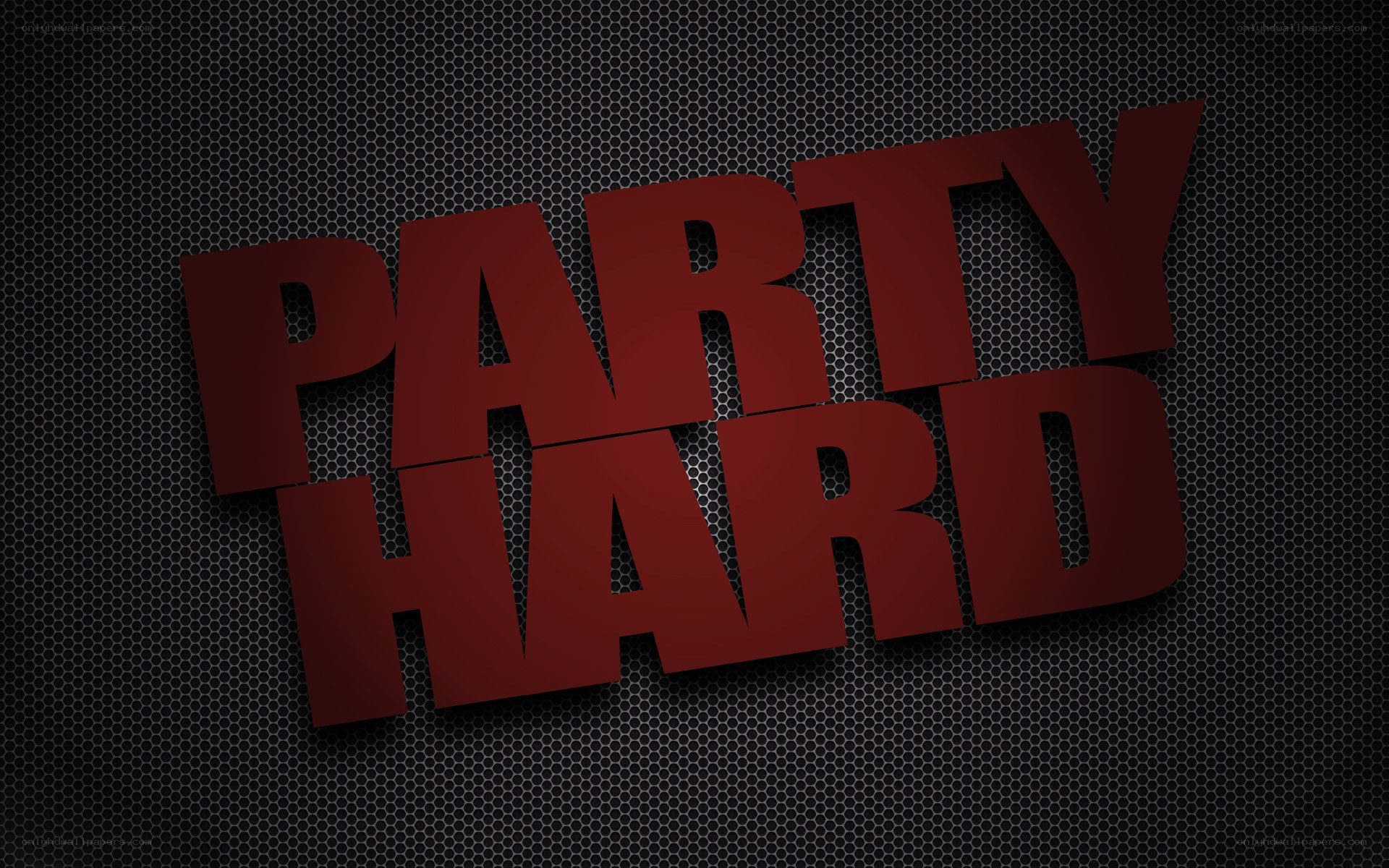Party Hard text on mesh background