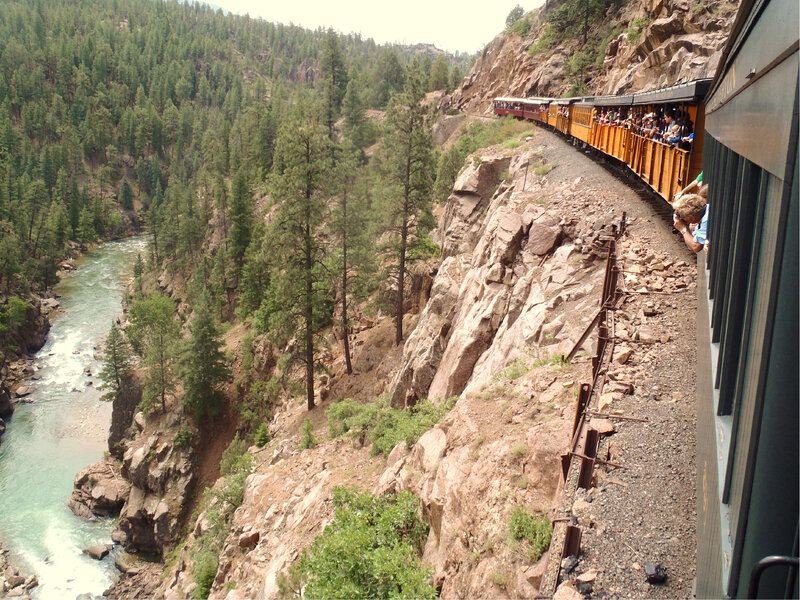 Passenger Train in Canyon