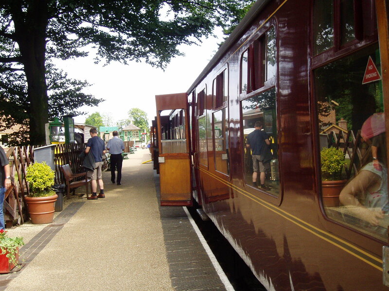 Passengers at a train station