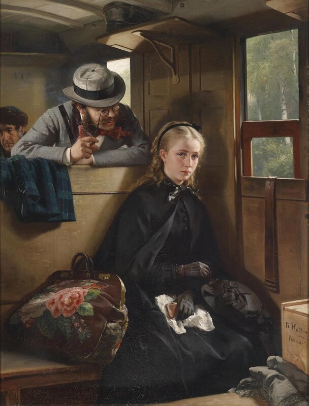 Passengers in a train car