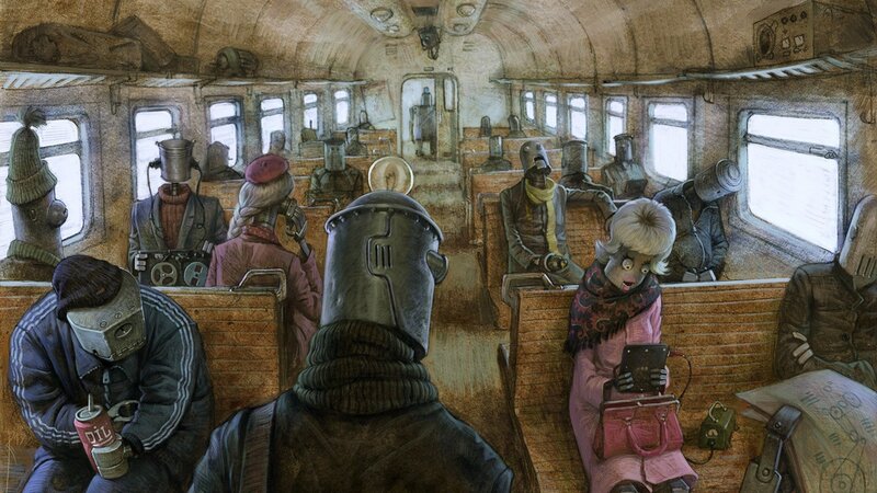 Passengers in Train Car