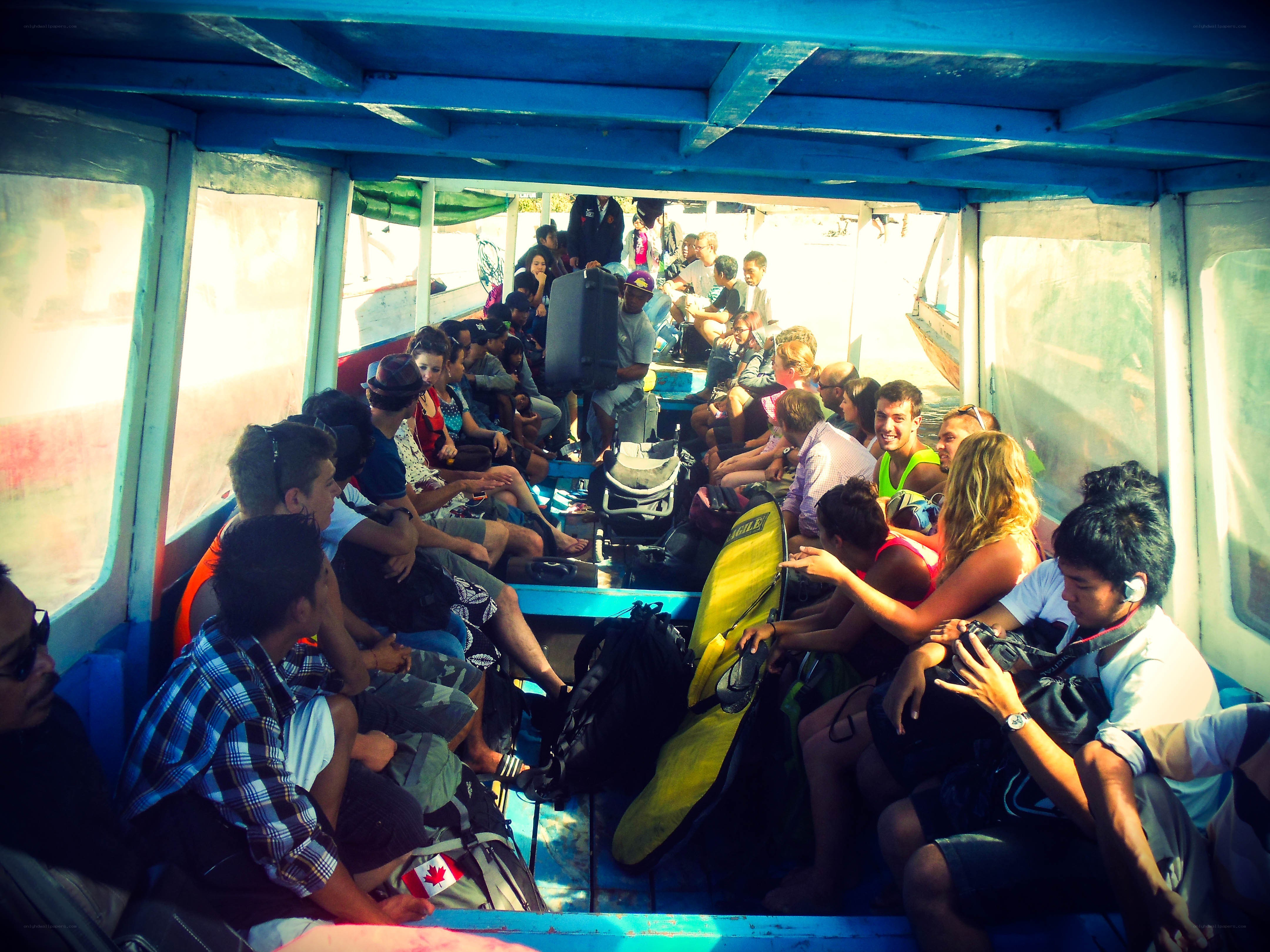 Passengers on a boat