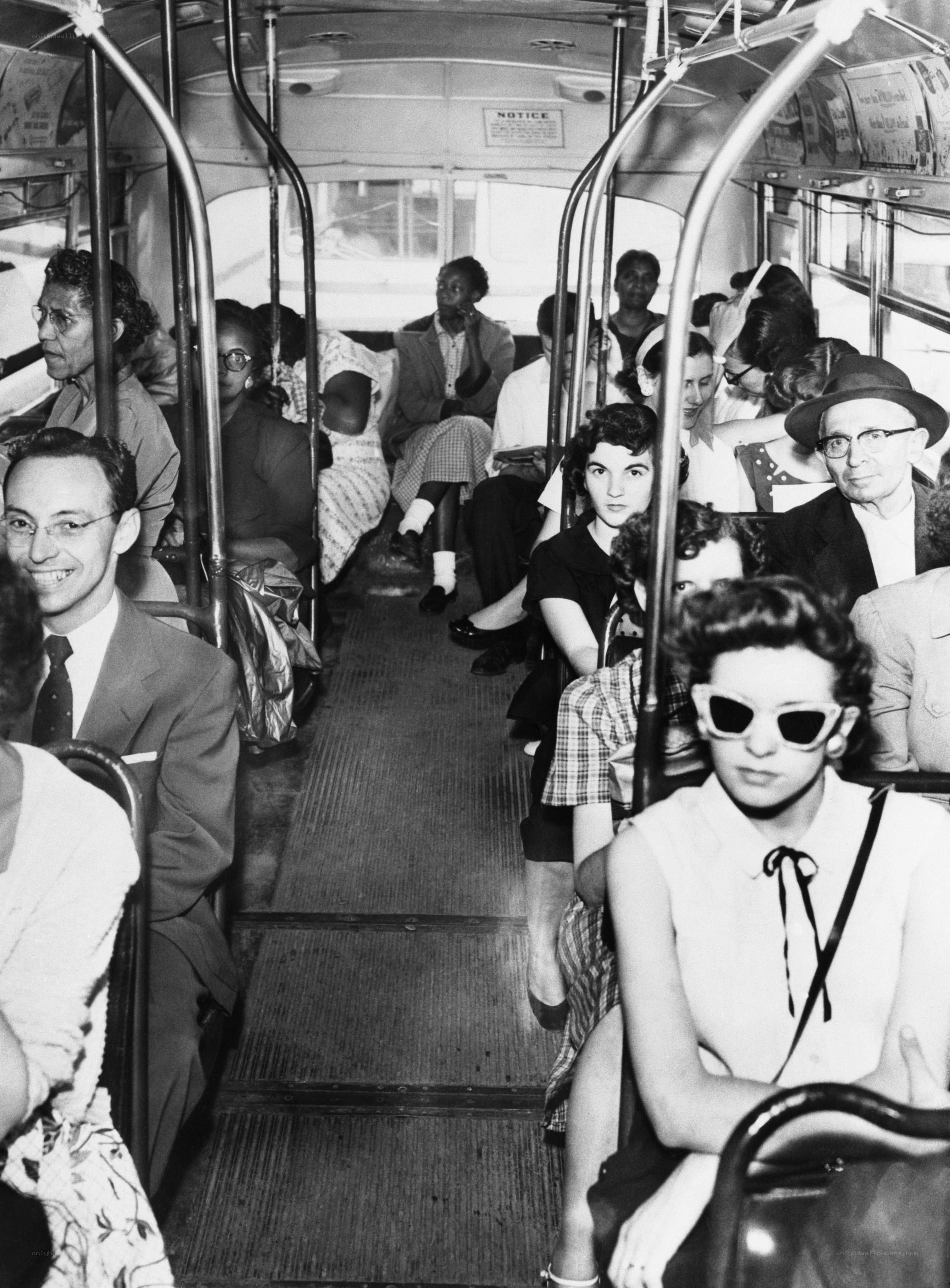 Passengers on a city bus