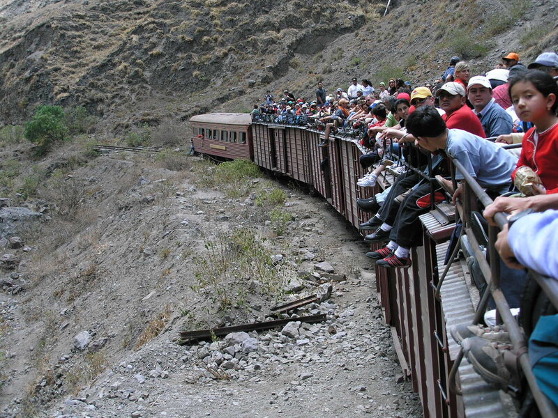Passengers on a scenic train ride