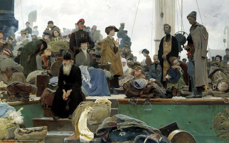 Passengers on a ship deck