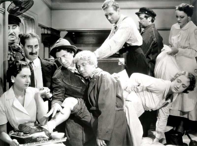 Passengers on a train car