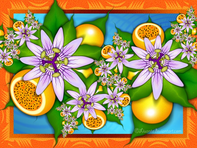 Passion Flowers and Fruits — Purple