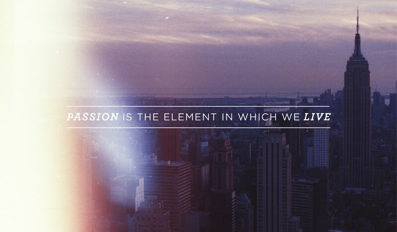 Passion quote over cityscape