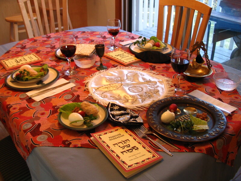 Passover Seder table setting