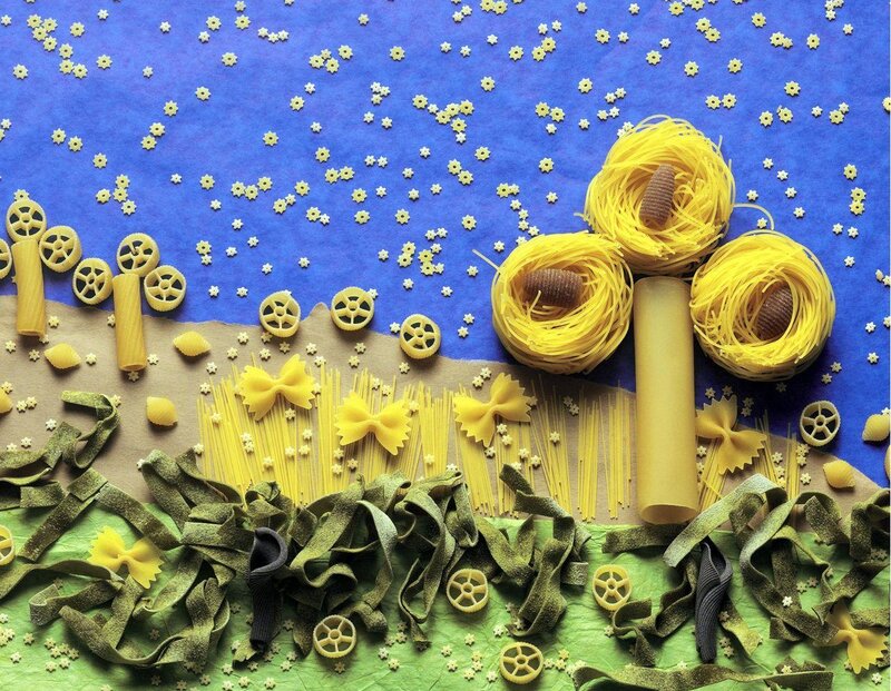 Pasta art landscape