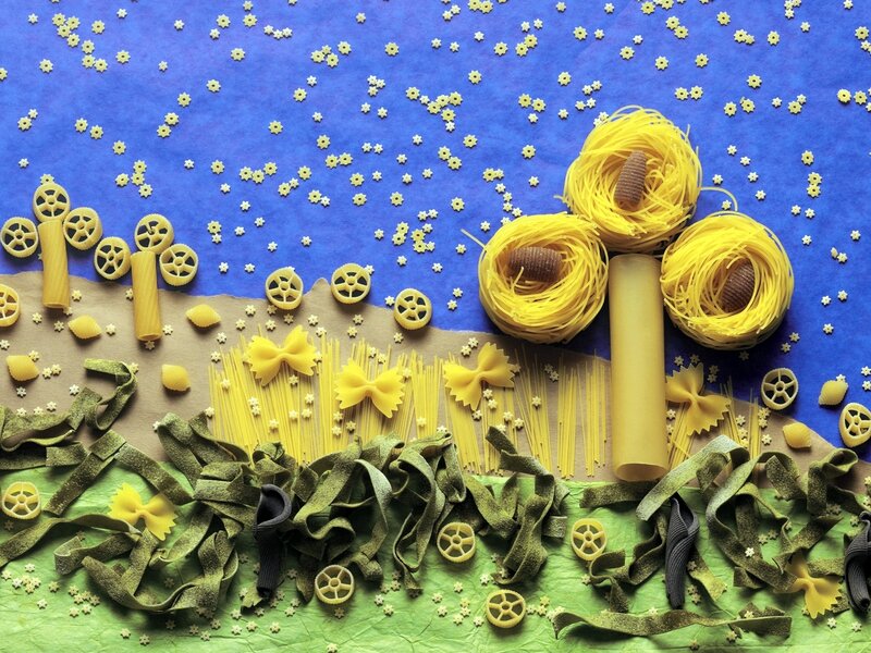 Pasta art landscape