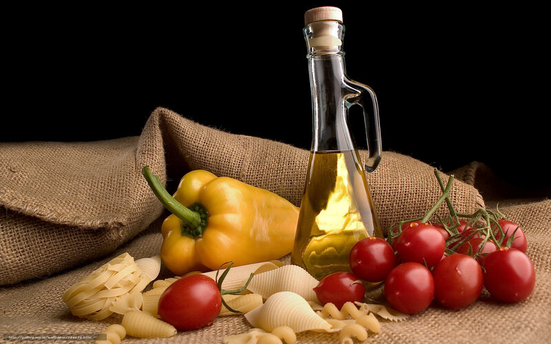 Pasta Ingredients on Burlap — Brown