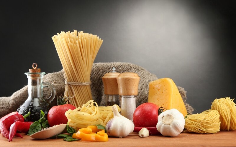 Pasta Ingredients on Table