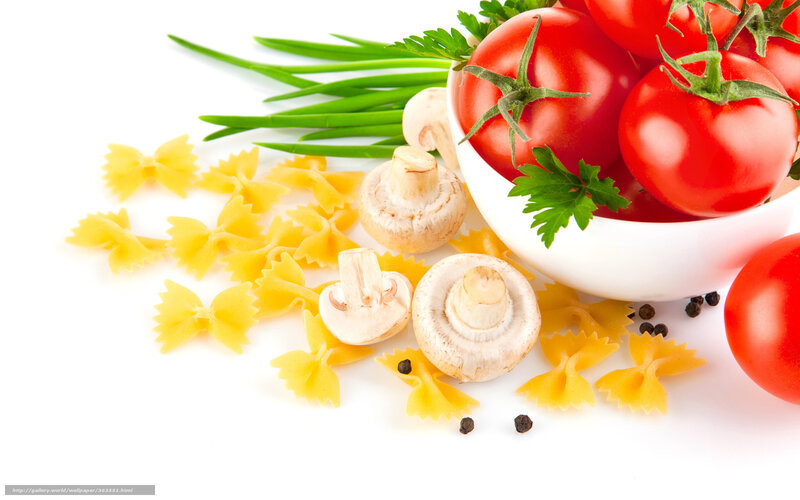 Pasta Ingredients on White — Fresh