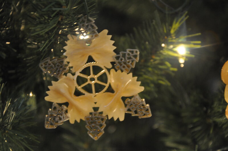 Pasta Ornament on Tree