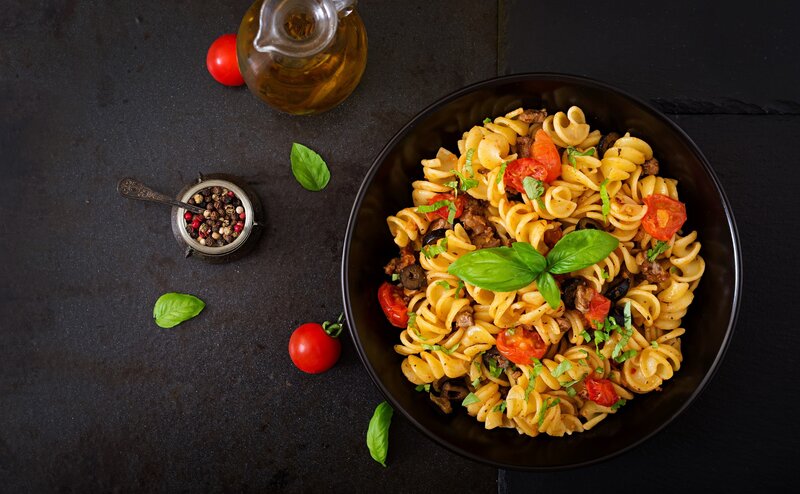 Pasta Salad in a Bowl — Black