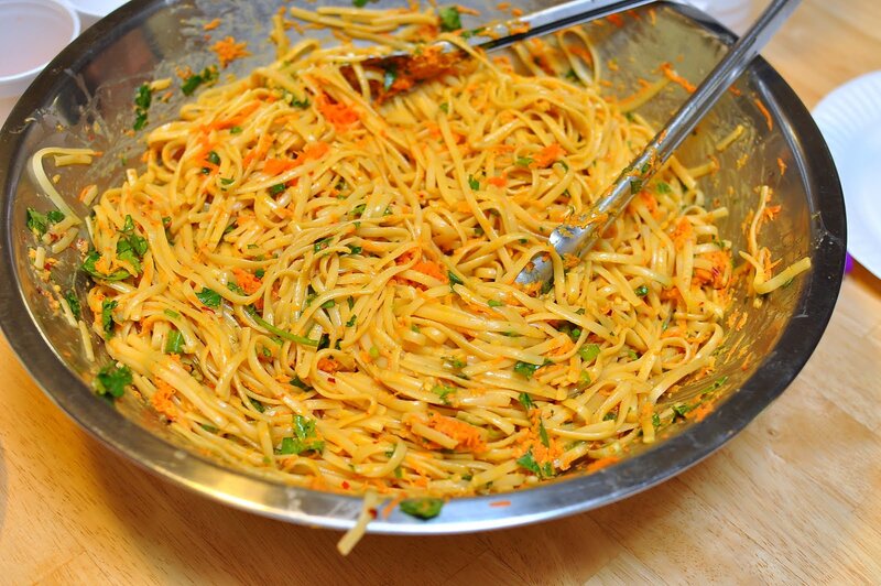 Pasta Salad in Metal Bowl