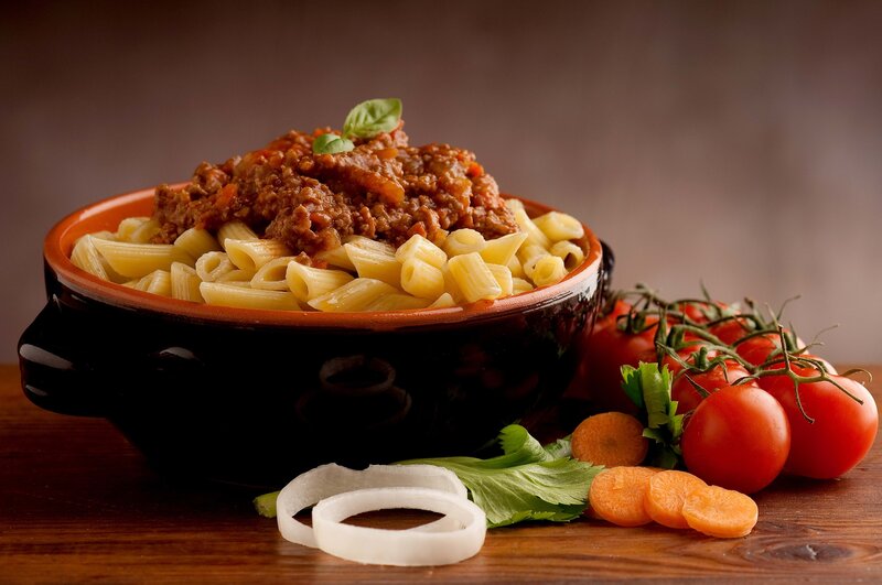 Pasta with Meat Sauce — Brown, Appetizing