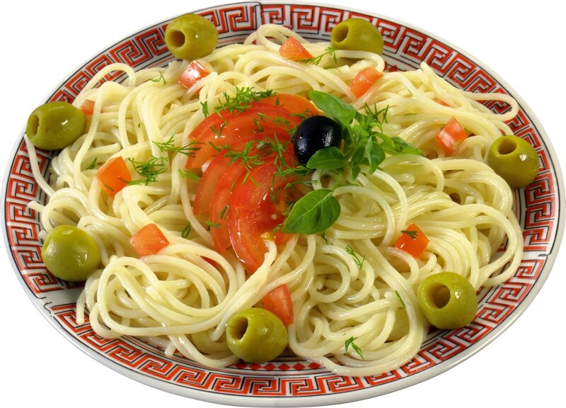 Pasta with Olives and Tomatoes — White