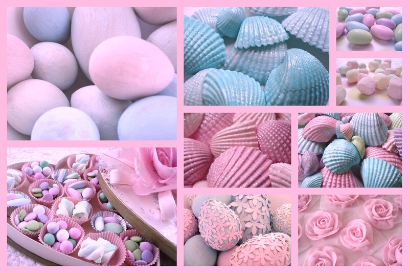 Pastel-colored Candies and Shells