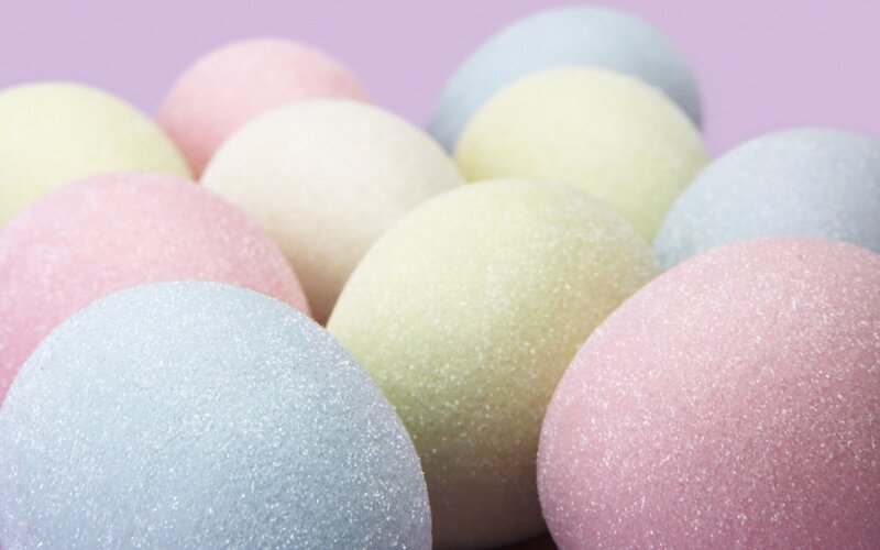 pastel-colored sugar balls