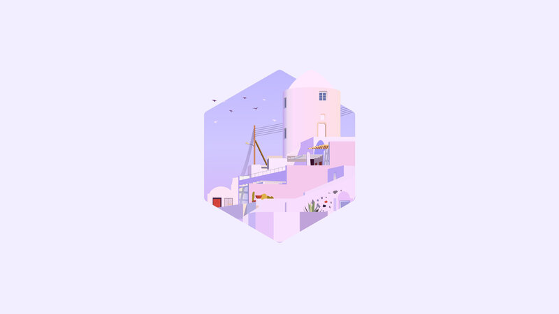 Pastel-colored Village