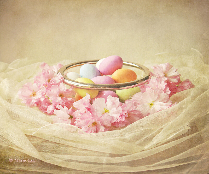 Pastel Eggs in Bowl