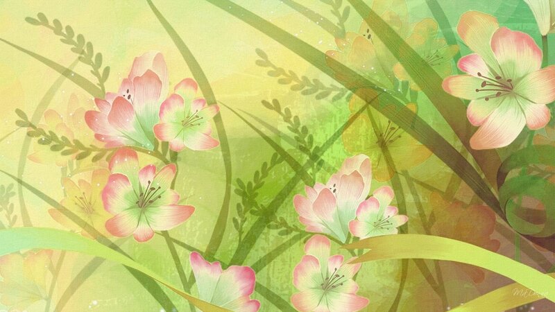 pastel floral garden illustration