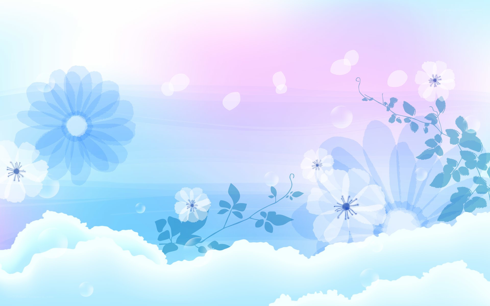 pastel floral sky background