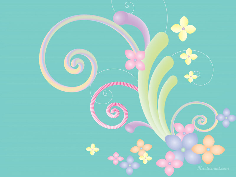 pastel floral swirl design