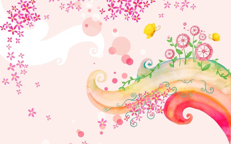 pastel floral swirl design