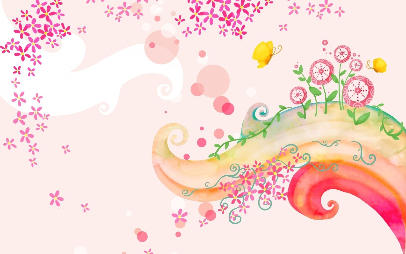 pastel floral swirl design